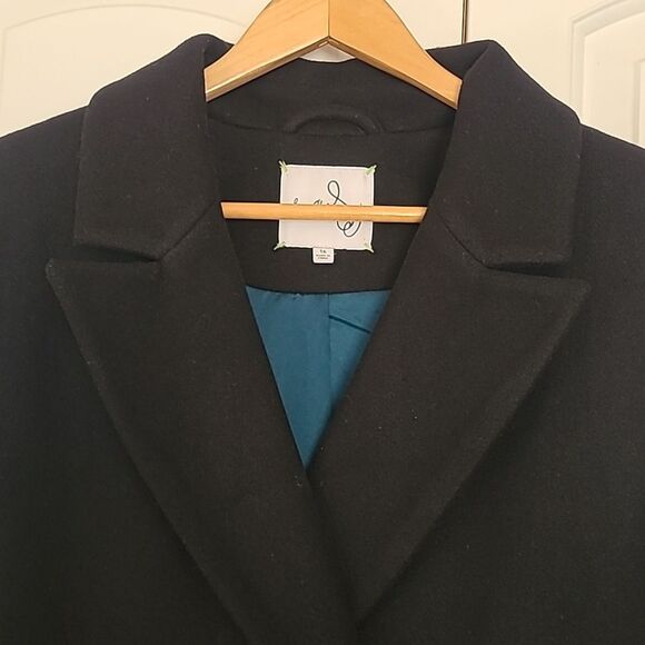 Sam Edelman Double-Breasted Longline Vest Coat Black Size 16 - Picture 11 of 16